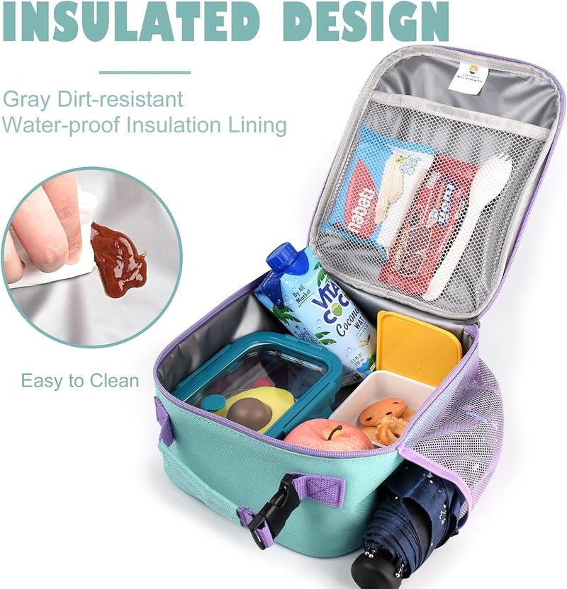 CaCTOUR Lunch Box Kids,Premium Insulated Lunch Bag for Girls Boys,Soft Bag Mini Cooler Back to School Thermal Reusable Lunch Bag for Work School Picnic (Light Green) - Image 5